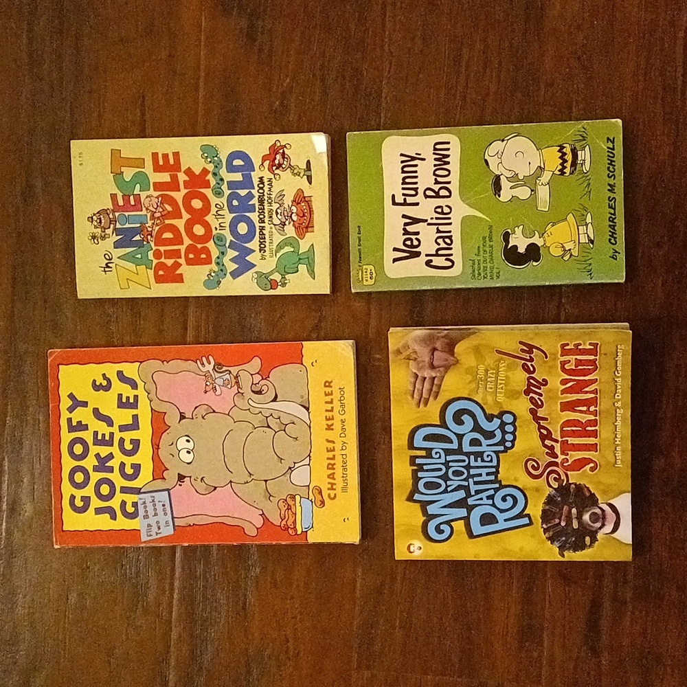 4 Vintage Books Bundle | Joke & Riddles | Charlie Brown | Would You Rather